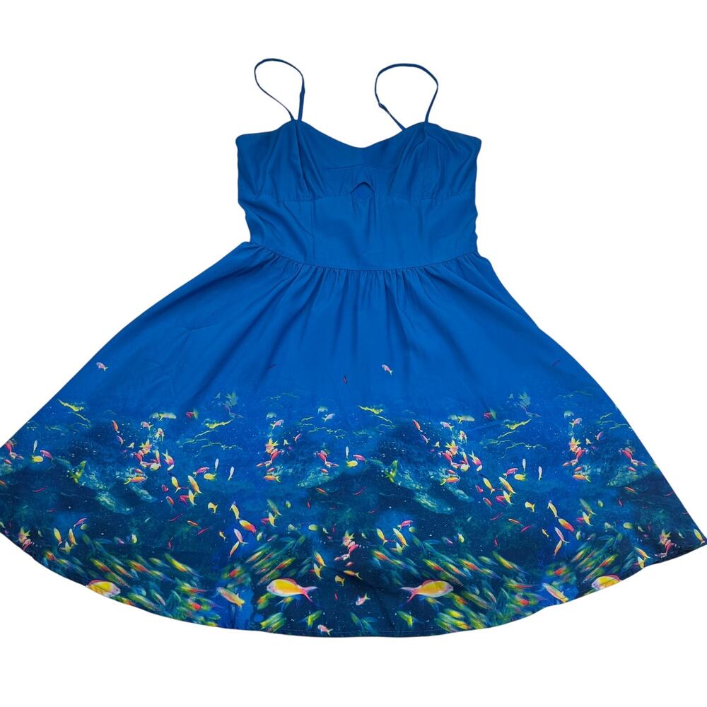 L'Amour Nanette Lepore Artsy Art To Wear Fish Sea Print Dress Junior's Size 7